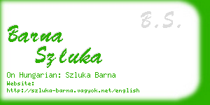 barna szluka business card